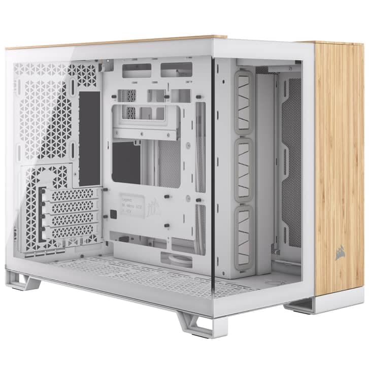 CORSAIR 2500X MICRO ATX CASE WHT/BAMBOO
